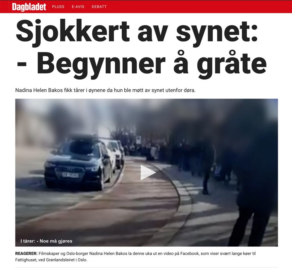 Dagbladet sjokkert av synet Nadina Helen Bakos small